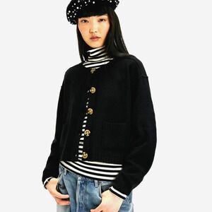 Free People Luna Cardigan Black Size L